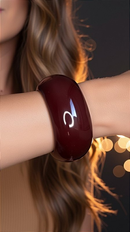 Bracelete Resina Vinho