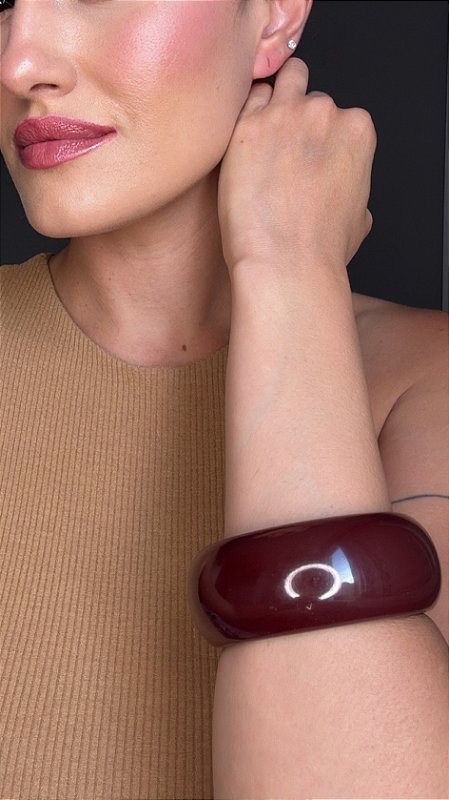 Bracelete Resina Burgundy