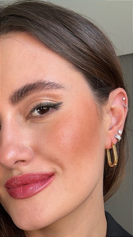 Brinco Argola Click Aço Dourado