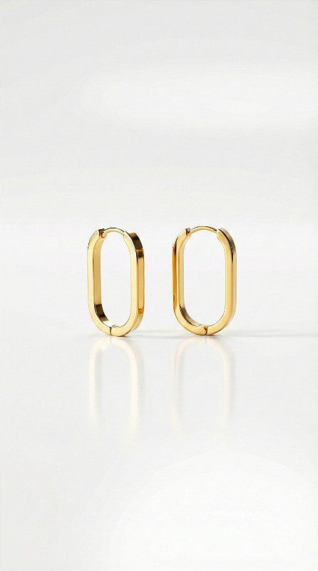 Brinco Argola Insp Cartier Click Aço Dourado