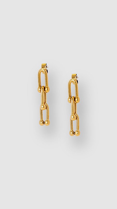 Brinco Mini  Insp Tiffany Pendurado Aço Dourado