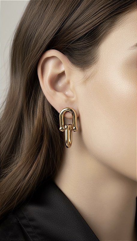 Brinco Insp Elos Tiffany Aço Dourado