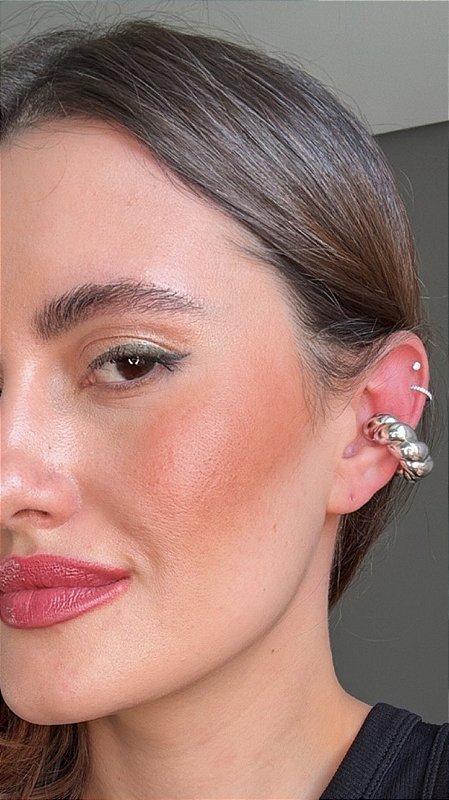 Brinco Ear Cuff Torção Prata