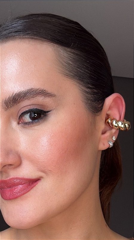 Brinco Ear Cuff Torção Dourado