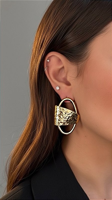 Brinco Orgânico Chic Dourado