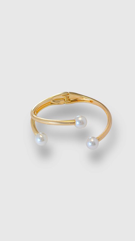 Bracelete Minimalista Pérolas Dourado