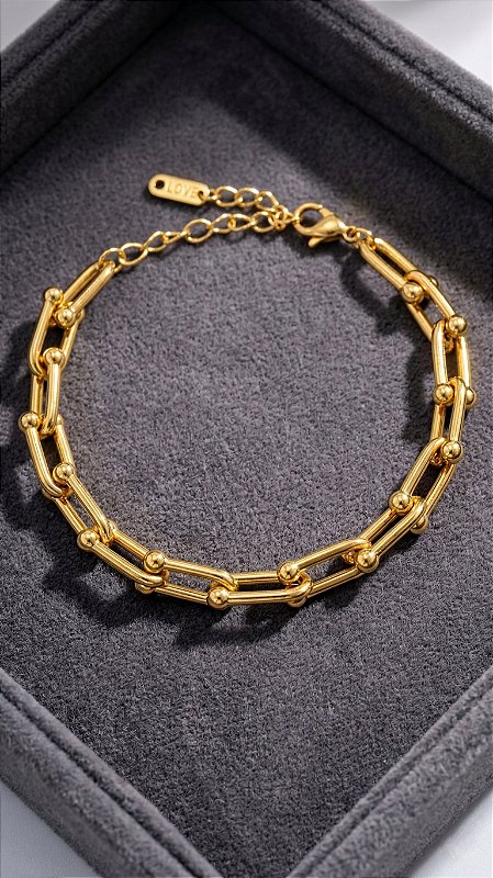 Pulseira Elos Insp Tiffany Aço Dourado