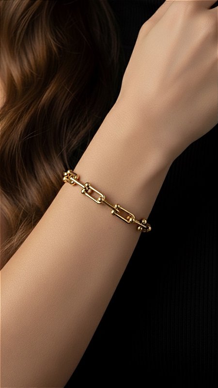 Pulseira Insp Tiffany Aço Dourado