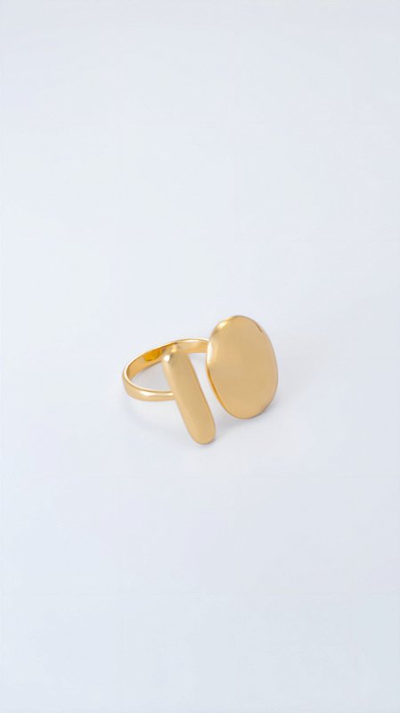 Anel Ajustável Orgânico Dourado