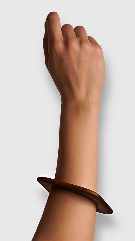 Bracelete Slim Quadrado Madeira