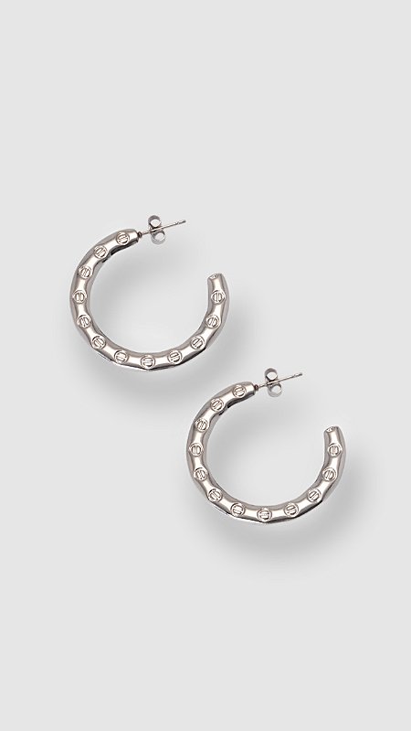Brinco Argolas Insp Cartier Aço Prata