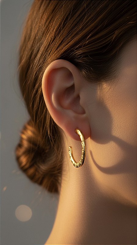 Brinco Argola Insp Cartier Aço Dourado