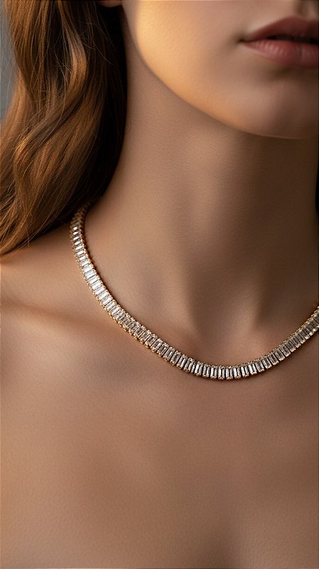 Colar Riviera 5mm Dourado