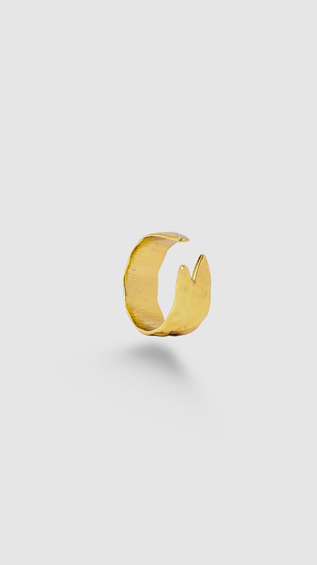 Anel Orgânico Aço Dourado