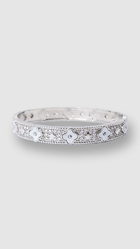Bracelete Insp Van Cleef Madrepérola Prata