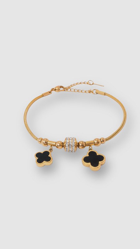 Pulseira Insp Van Cleef Alhambras Aço Dourado