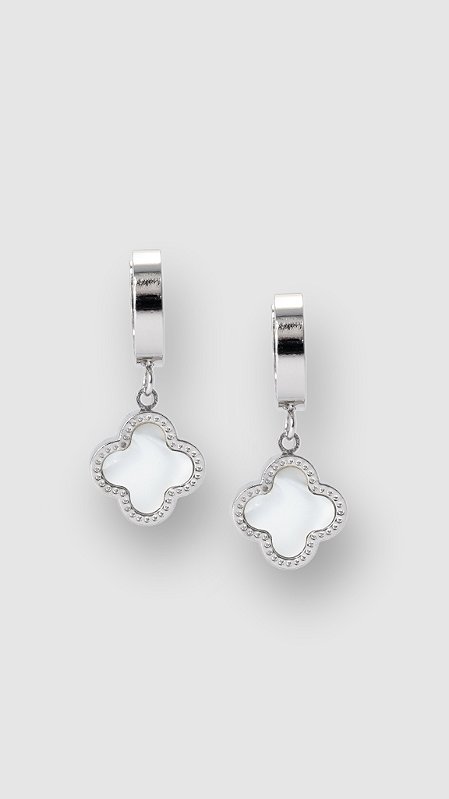 Brinco Insp Van Cleef Alhambra Madrepérola Aço Prata