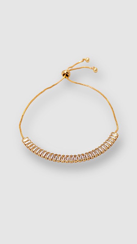 Pulseira Riviera Zircônia Dourada