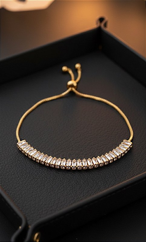 Pulseira Riviera Zircônia Dourada