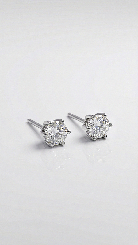 Brinco Pedra P Moissanite 0.8ct Ponto de Luz 6 Pontas Prata 925