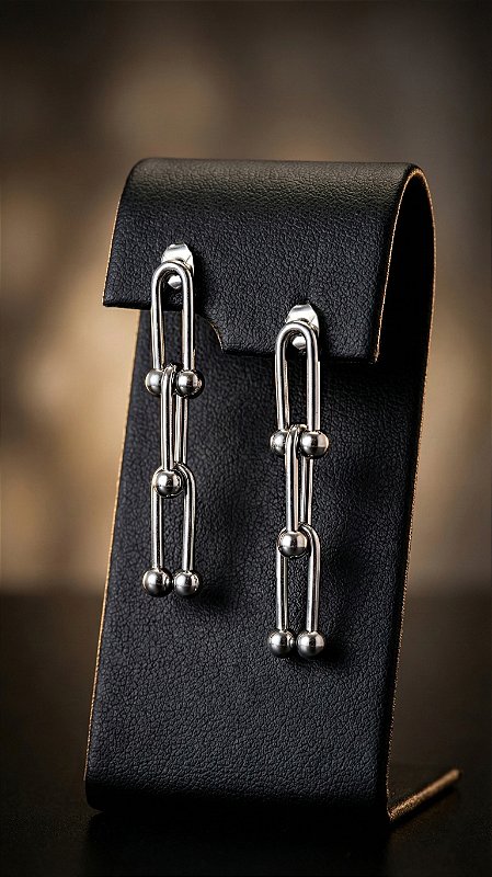 Brinco Mini Insp Tiffany Pendurado Aço Prata