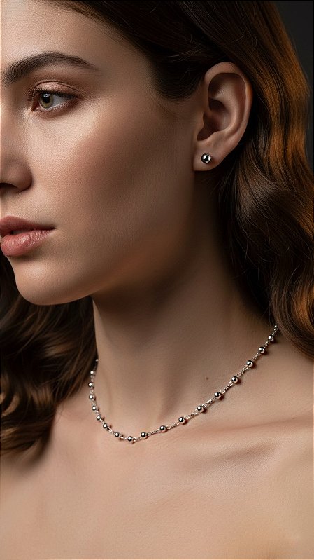 Conjunto Mini Esferas Prata