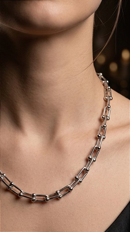 Colar Elos Insp Tiffany Aço Prata