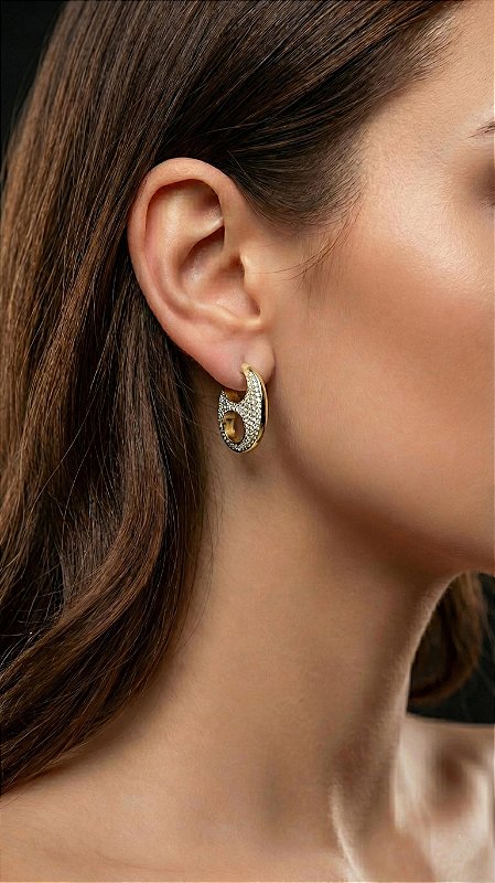 Brinco Insp Gucci Cravejado Zircônias