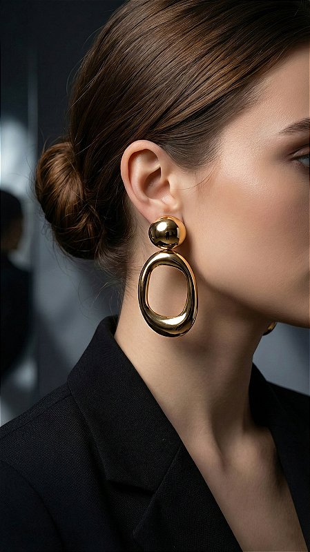 Brinco Máxi Orgânico Dourado