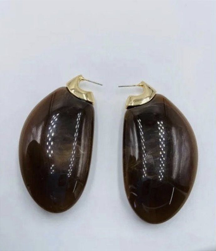 Brinco Resina Marrom