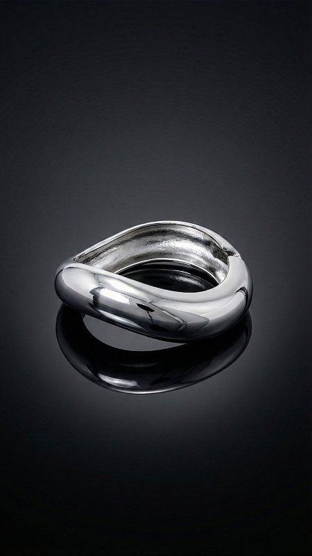 Bracelete Ondulado Orgânico Médio Prata