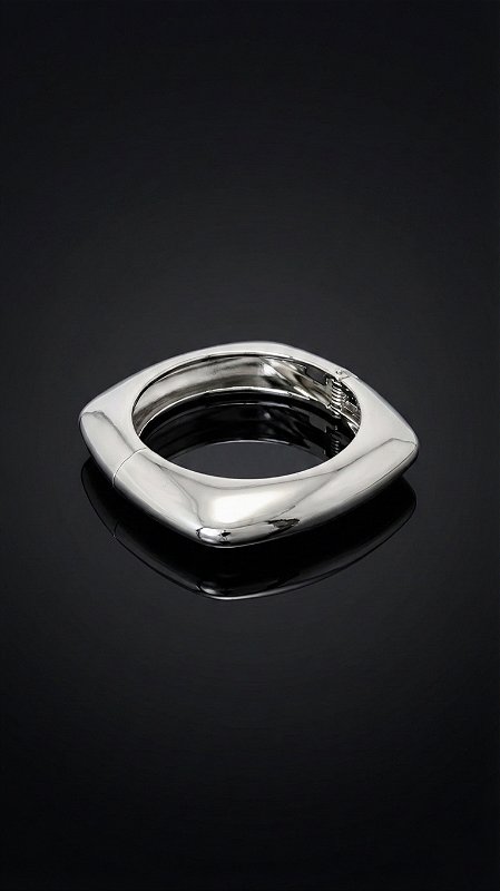 Bracelete Quadrado Metal Prata