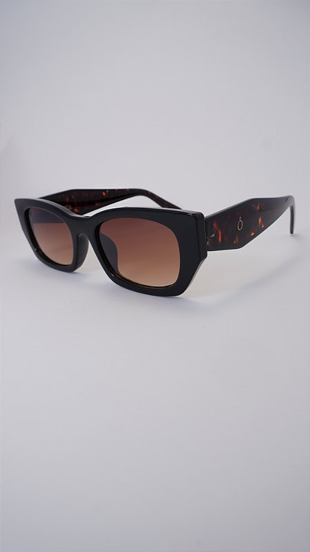 Óculos de Sol Retangular Inspiração Prada Tartaruga Marrom