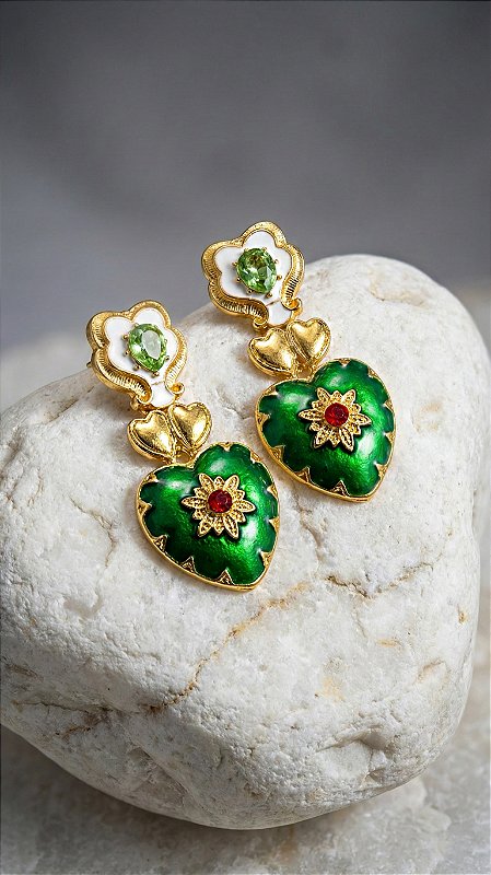 Brinco Inspiração D&G Verde Dourado