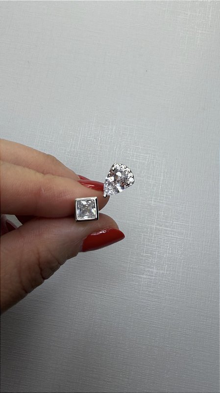 Anel Gota Duplo Zircônia