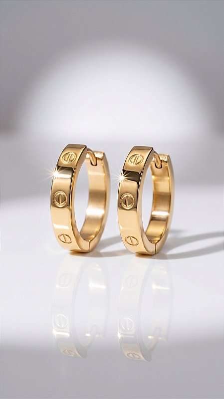 Brinco Argola CT Dourado Aço
