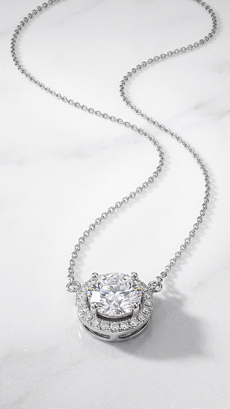Colar Ponto de Luz Halo Pedra 1.5ct Moissanite Cravejado Prata 925