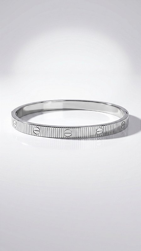Bracelete Love Texturizado CT Prata Aço
