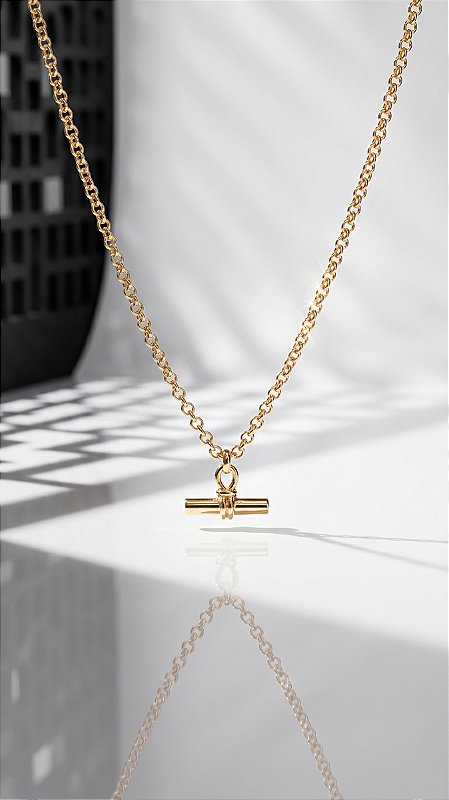 Colar Correntaria T Dourado Diabo Veste Prada 2