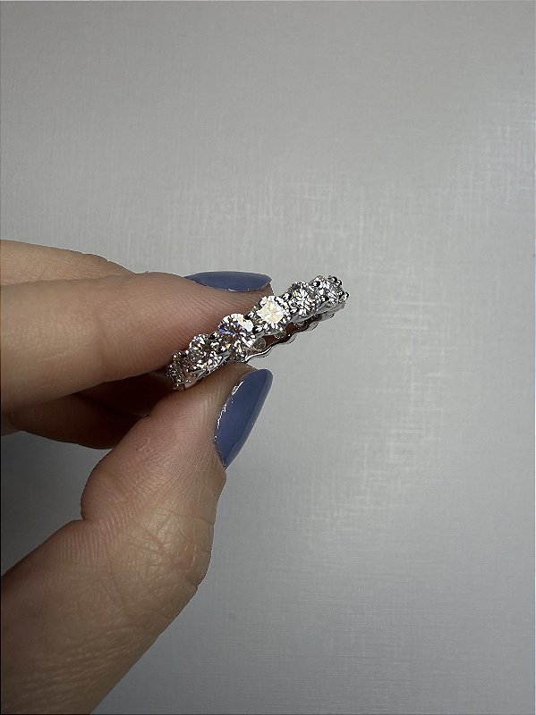 Anel Aliança Moissanite 0.3ct Prata 925