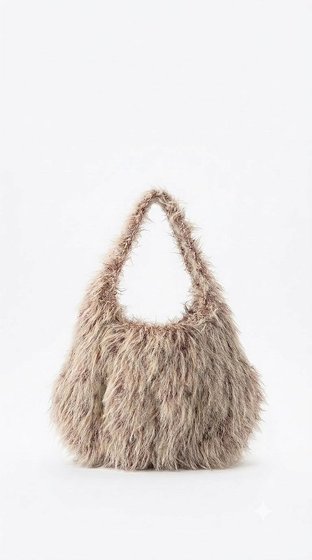 Bolsa Bag Sato Hobo Crochet Pelos Mescla Vinho & Bege