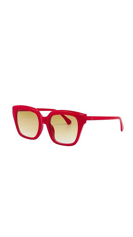 Óculos Quadrado Vermelho Lente Degradé
