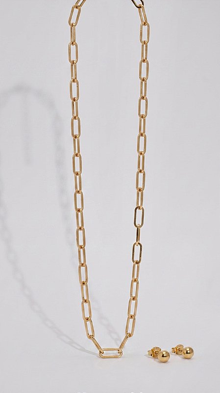Conjunto Correntaria CT Banho Ouro 18K Aço
