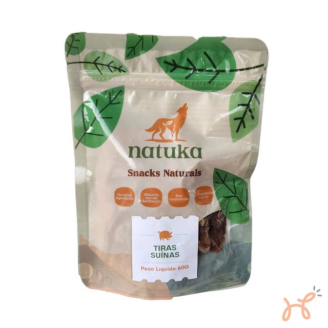 Petisco Mordedor para Cães Tiras Suínas 60 gr - Natuka