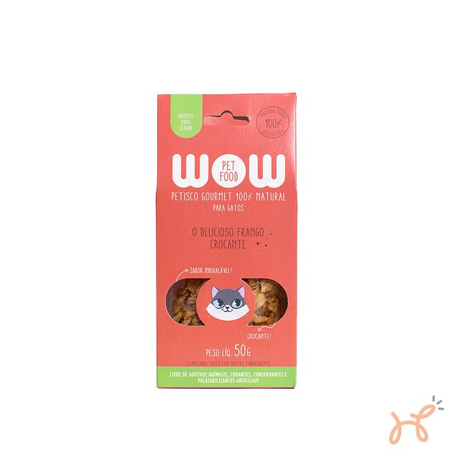 Petisco para Gatos sabor Peito de Frango Crocante 100% Natural 50gr - Wow