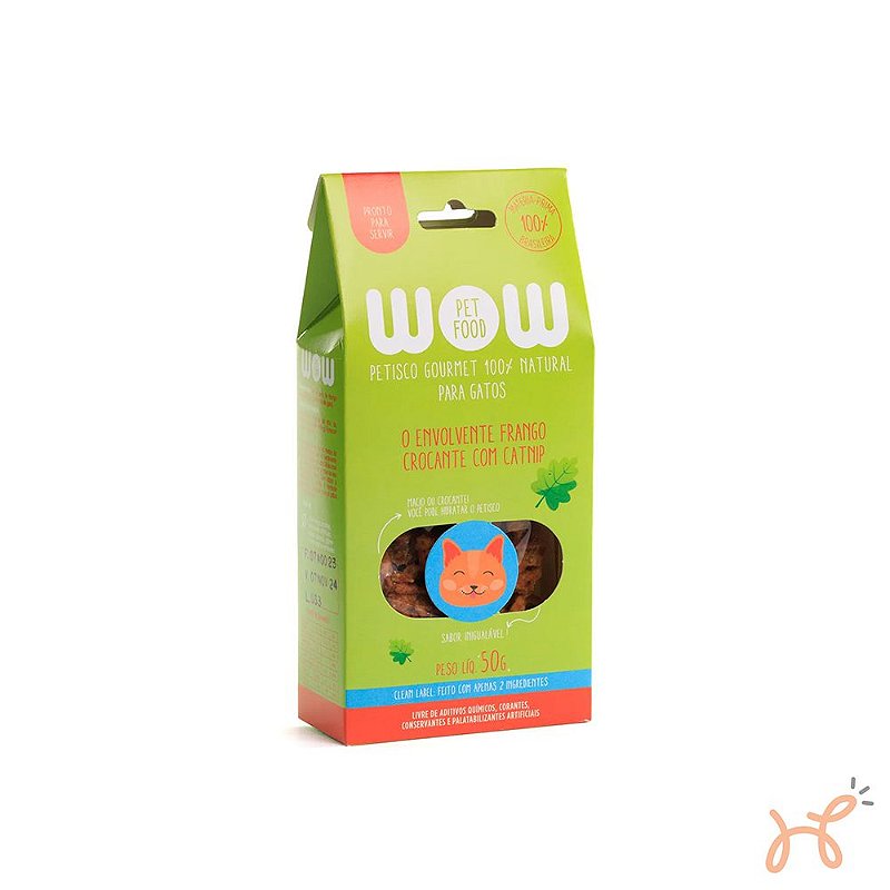 Petisco para Gatos sabor Peito de Frango com Catnip 100% Natural 50gr - Wow