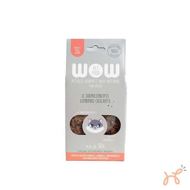 Petisco para Gatos Sabor Lombinho Crocante 100% Natural 50gr - Wow