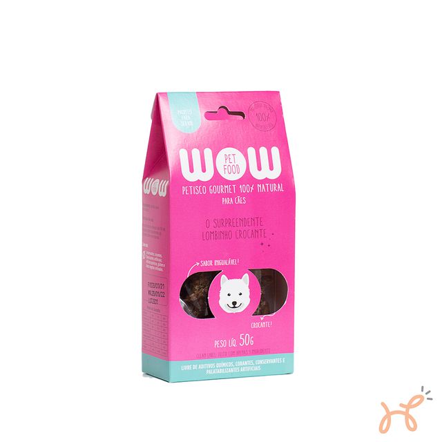 Petisco para Cães Sabor Lombinho Crocante 100% Natural 50gr - Wow