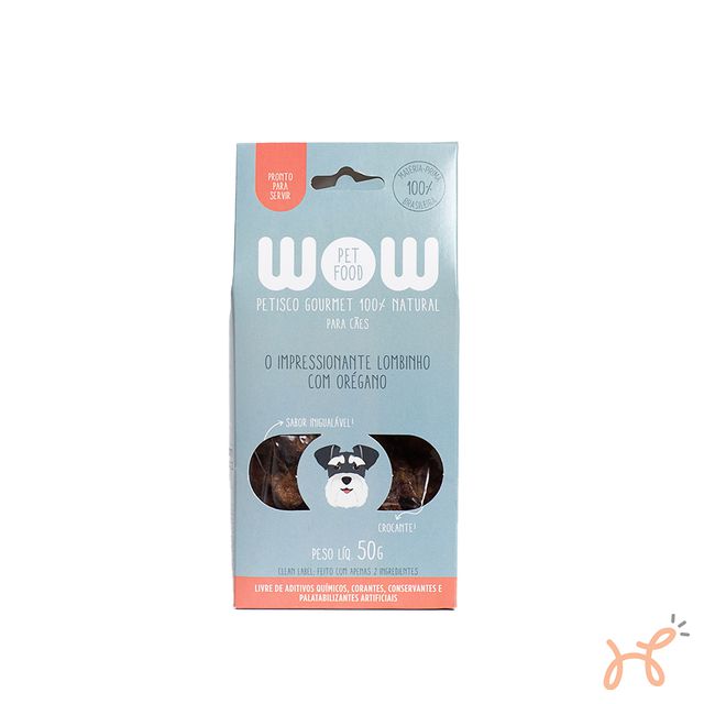 Petisco para Cães Sabor Lombinho com Orégano 100% Natural 50gr - Wow