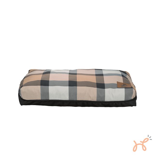 Cama Almofada para Cães e Gatos Marrom Xadrez - Mabuu